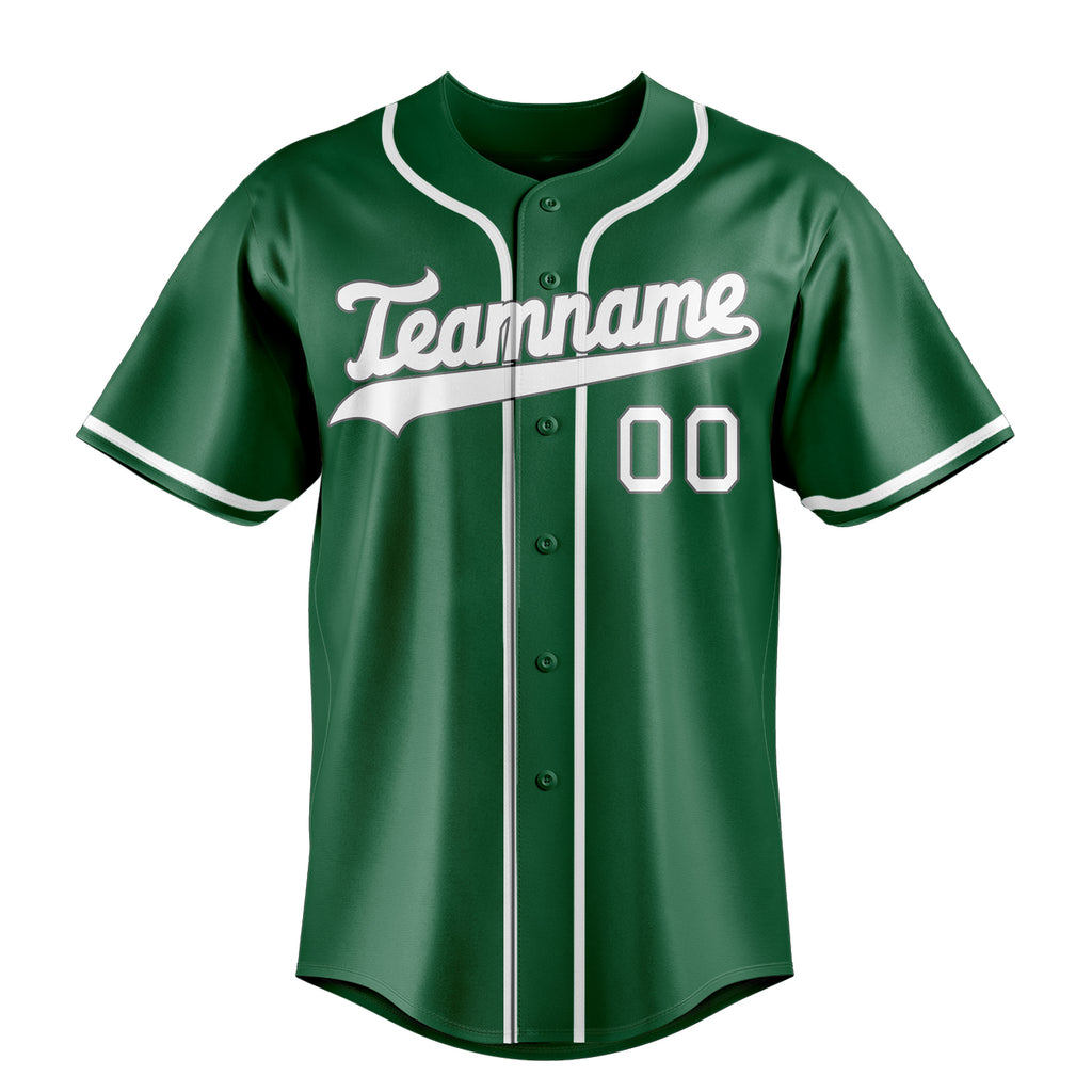 Personalized Kelly Green & White Color Fan Baseball Jersey