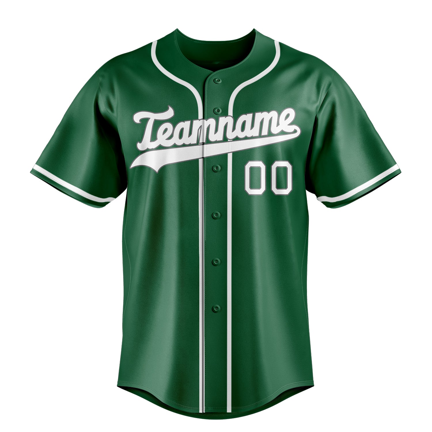 Personalized Kelly Green & White Color Fan Baseball Jersey