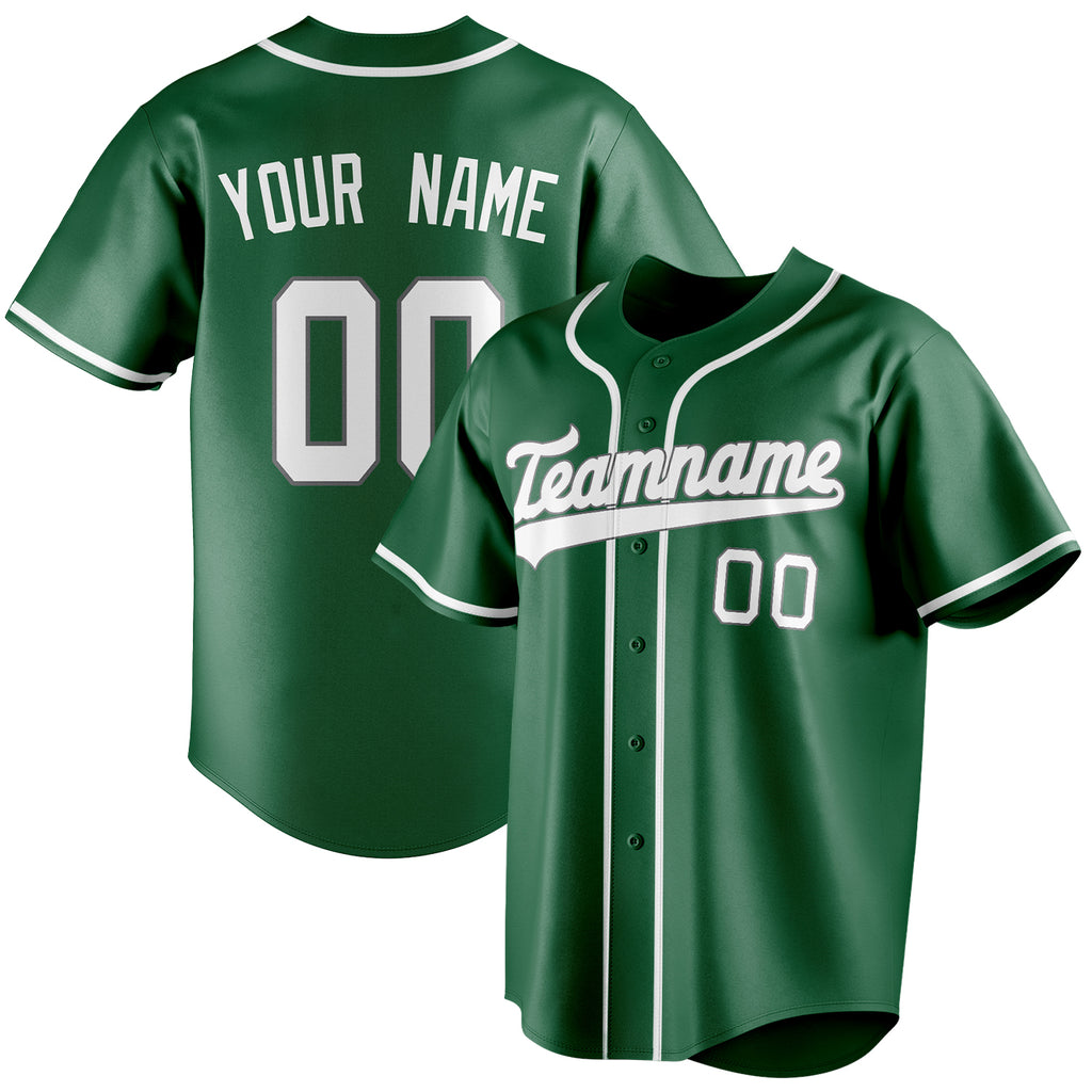Personalized Kelly Green & White Color Fan Baseball Jersey BB01240530WX221