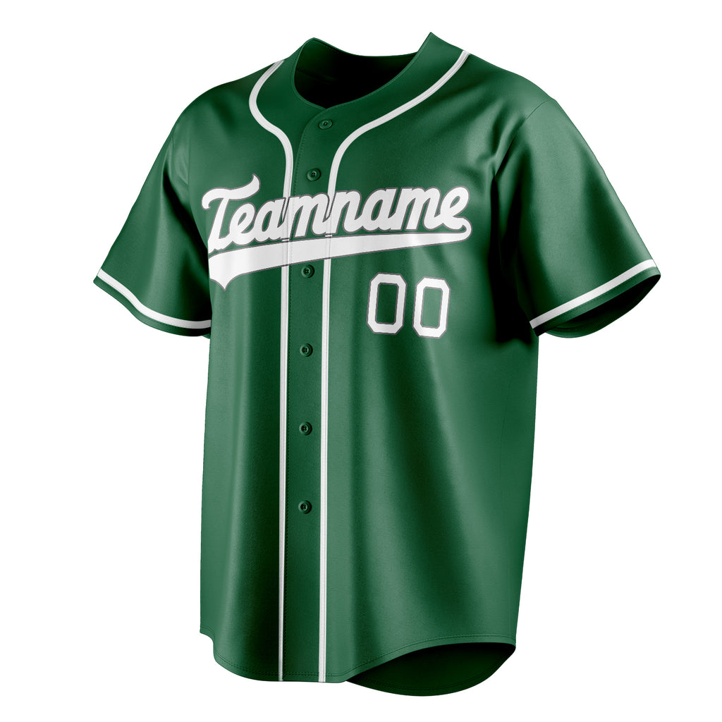Personalized Kelly Green & White Color Fan Baseball Jersey