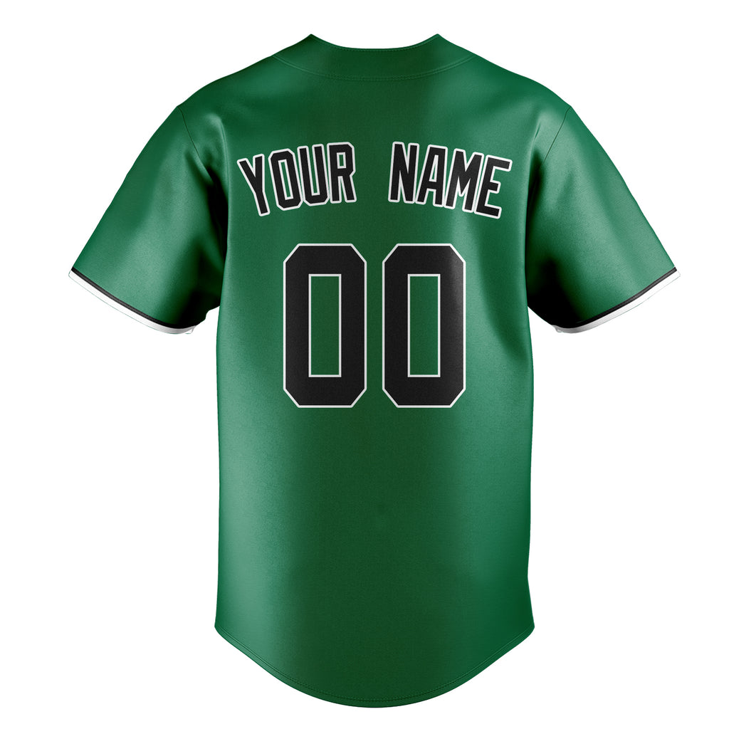 Personalized Kelly Green & Black Color Fan Baseball Jersey