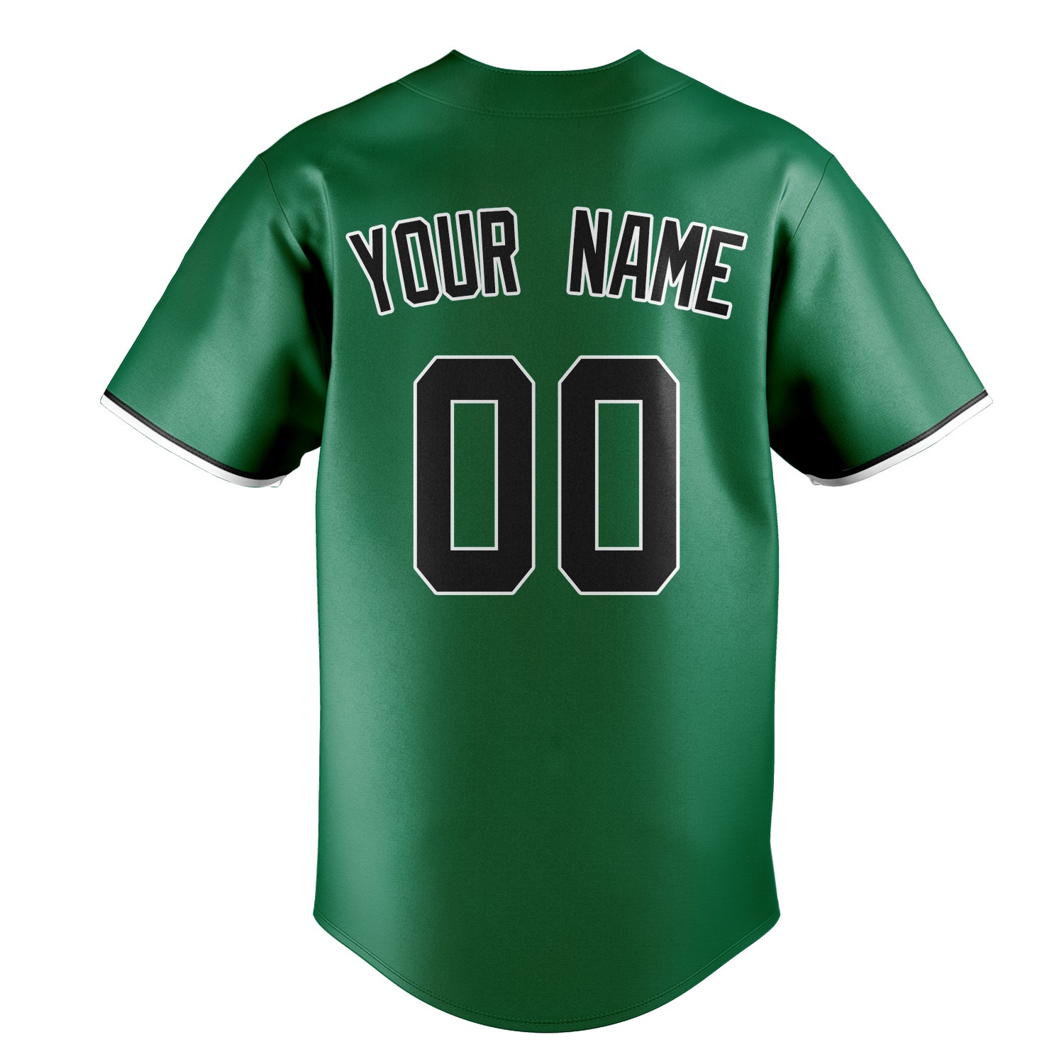 Personalized Kelly Green & Black Color Fan Baseball Jersey