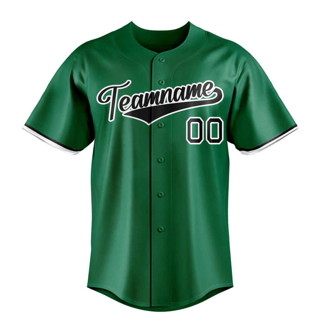 Personalized Kelly Green & Black Color Fan Baseball Jersey