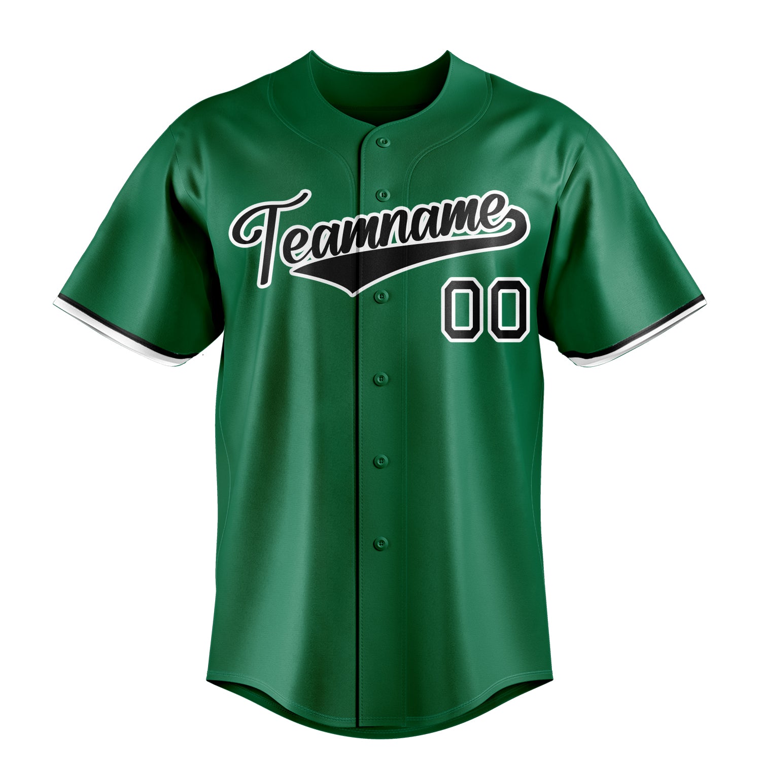 Personalized Kelly Green & Black Color Fan Baseball Jersey