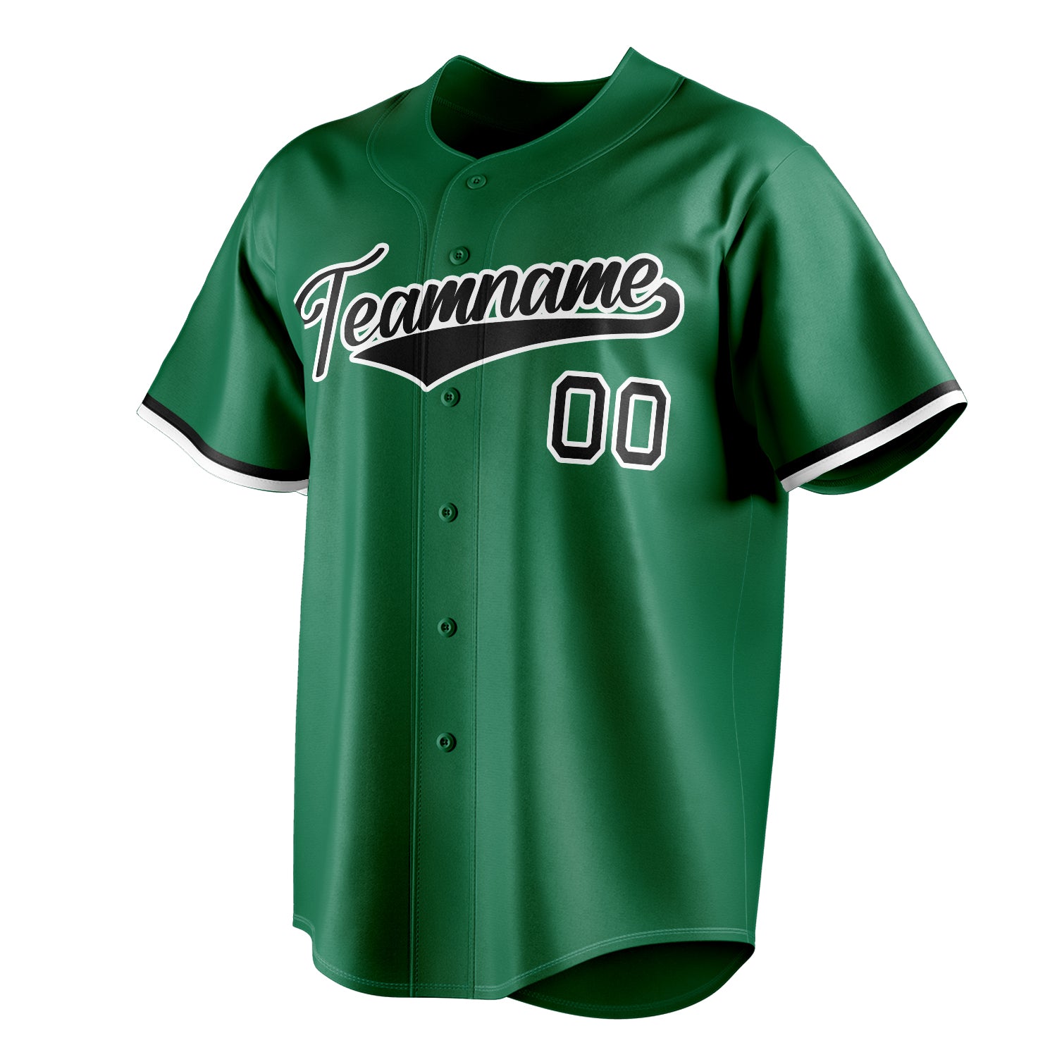 Personalized Kelly Green & Black Color Fan Baseball Jersey