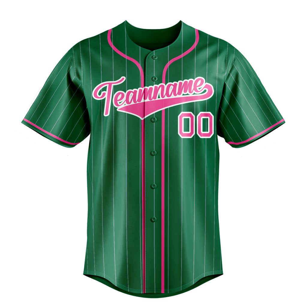 Personalized Kelly Green & Pink Color Fan Baseball Jersey