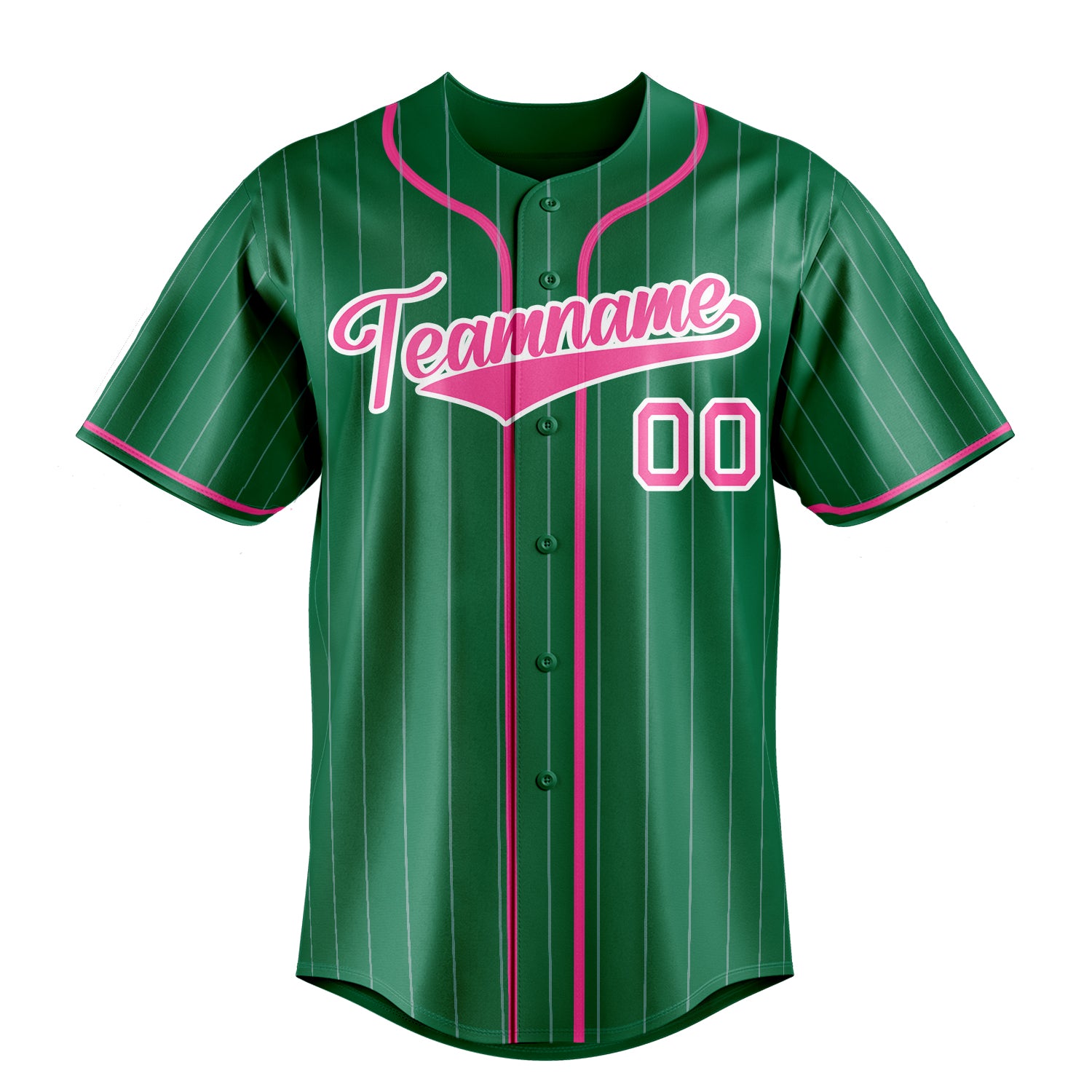 Personalized Kelly Green & Pink Color Fan Baseball Jersey