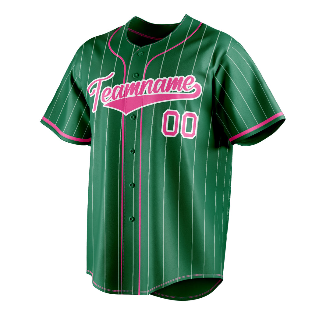 Personalized Kelly Green & Pink Color Fan Baseball Jersey