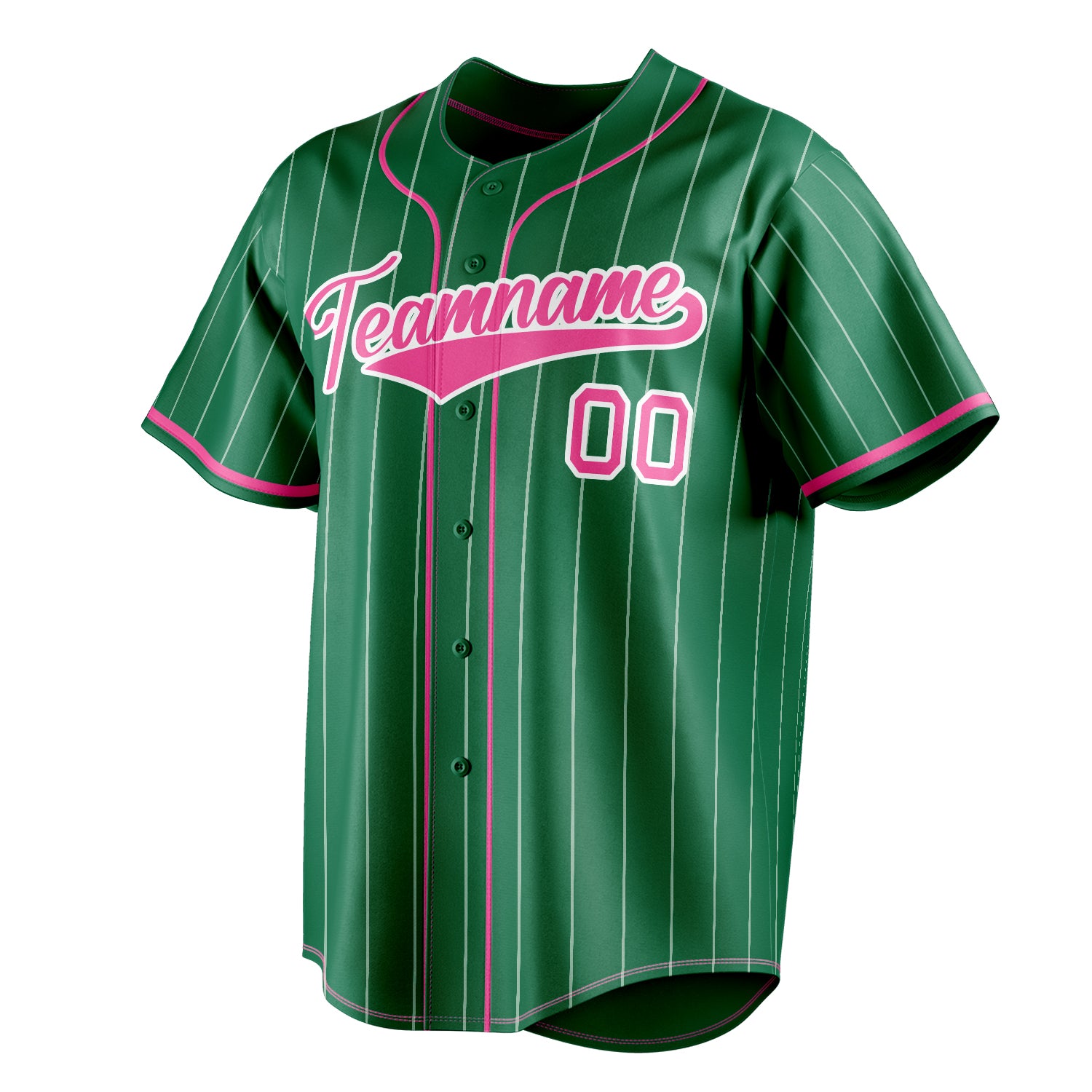 Personalized Kelly Green & Pink Color Fan Baseball Jersey