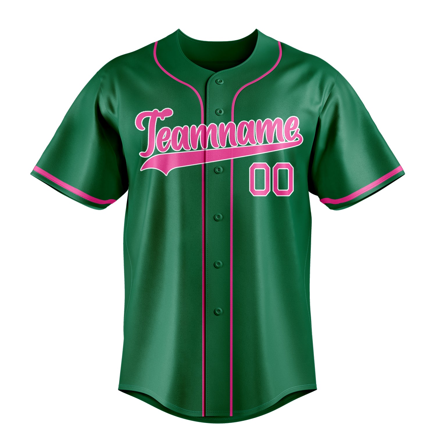 Personalized Kelly Green & Pink Color Fan Baseball Jersey