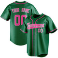 Personalized Kelly Green & Pink Color Fan Baseball Jersey BB01240530WX225