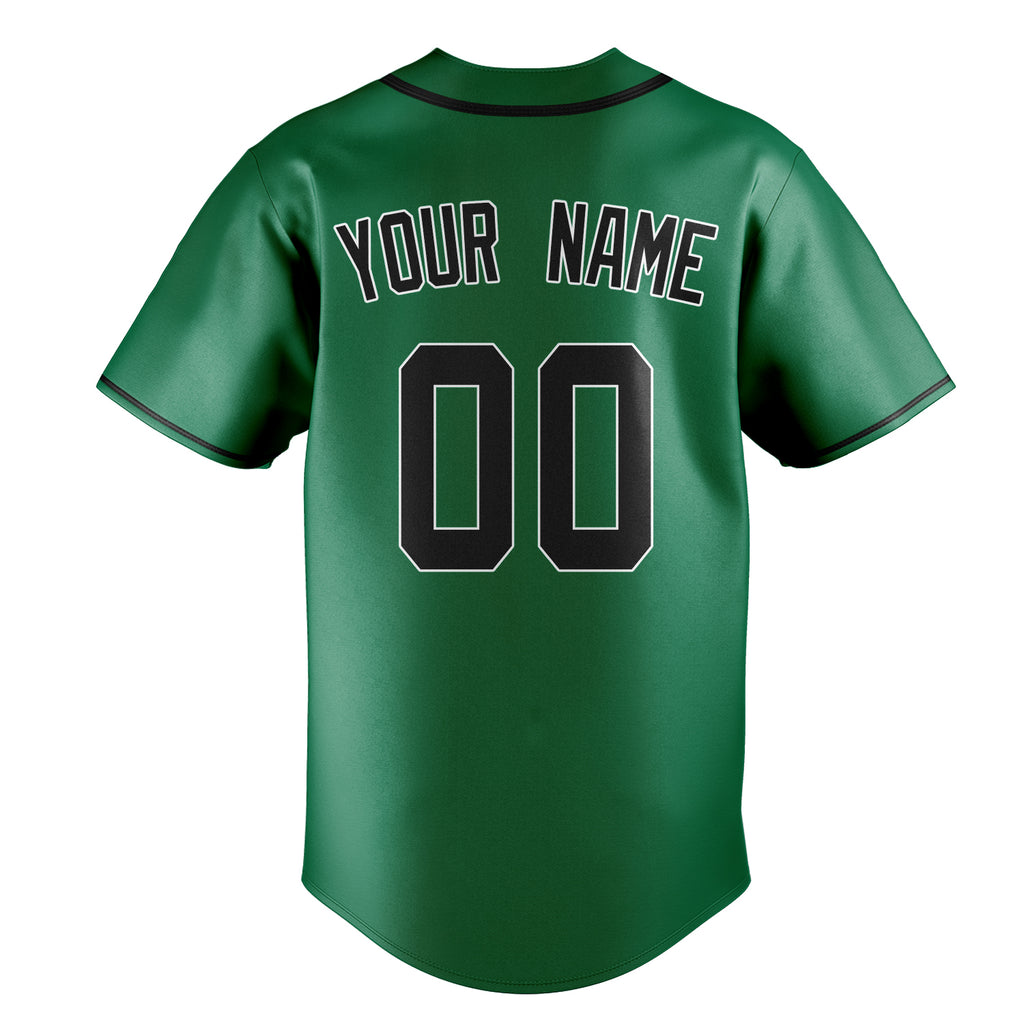 Personalized Kelly Green & Black Color Fan Baseball Jersey