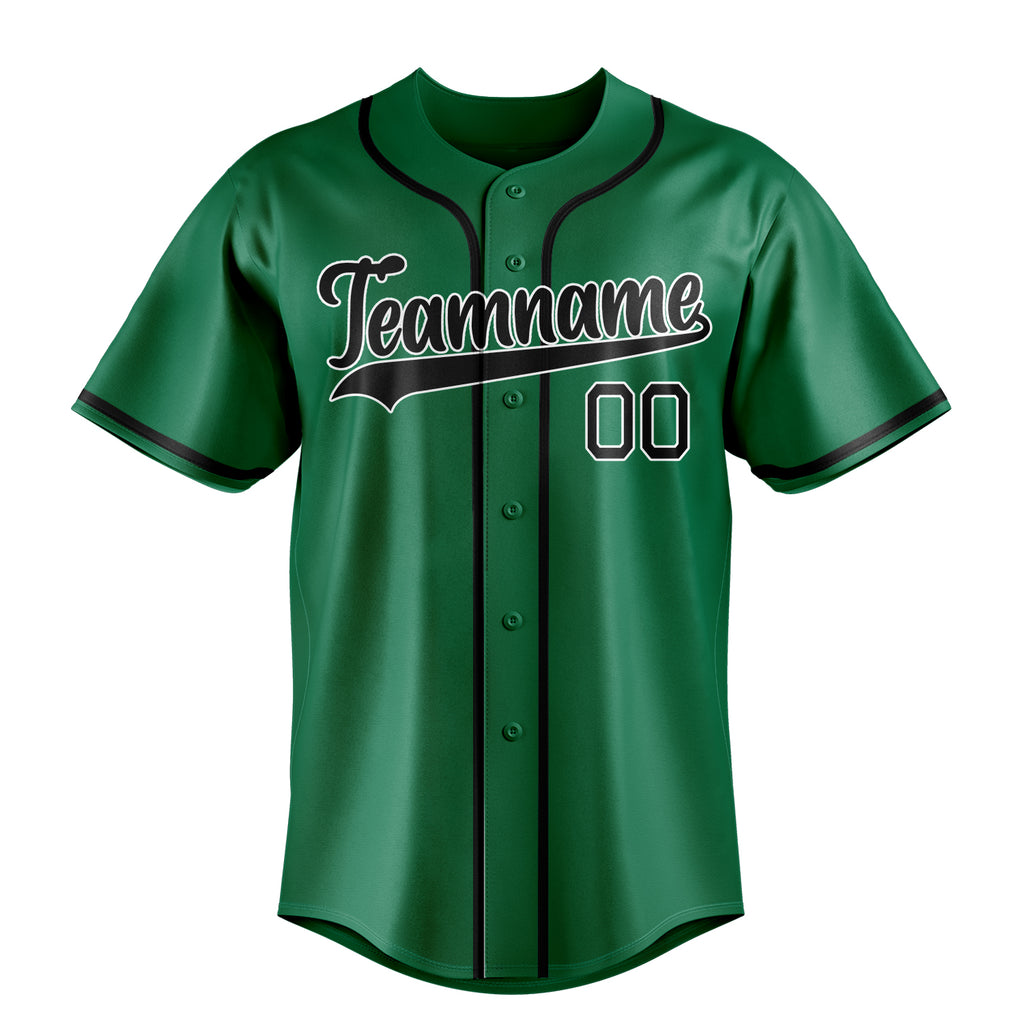 Personalized Kelly Green & Black Color Fan Baseball Jersey