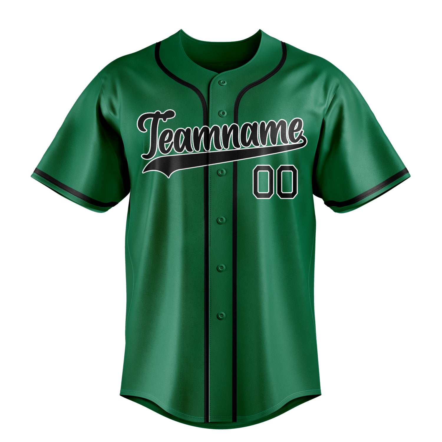 Personalized Kelly Green & Black Color Fan Baseball Jersey