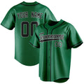 Personalized Kelly Green & Black Color Fan Baseball Jersey BB01240530WX226