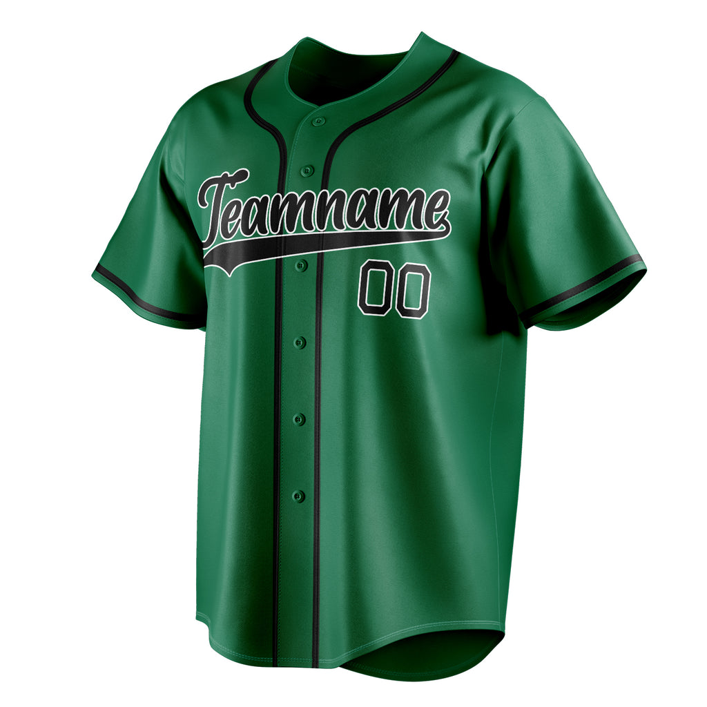 Personalized Kelly Green & Black Color Fan Baseball Jersey