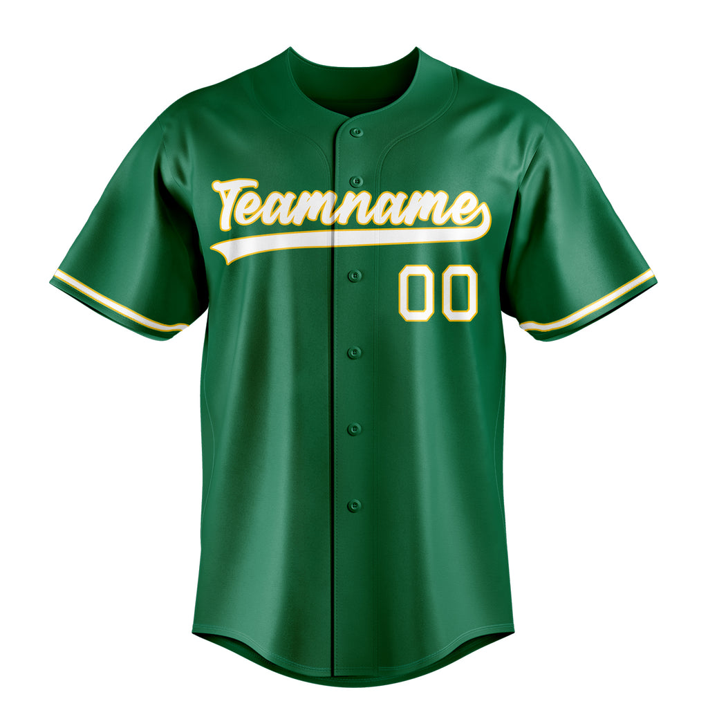 Personalized Kelly Green & White Color Fan Baseball Jersey