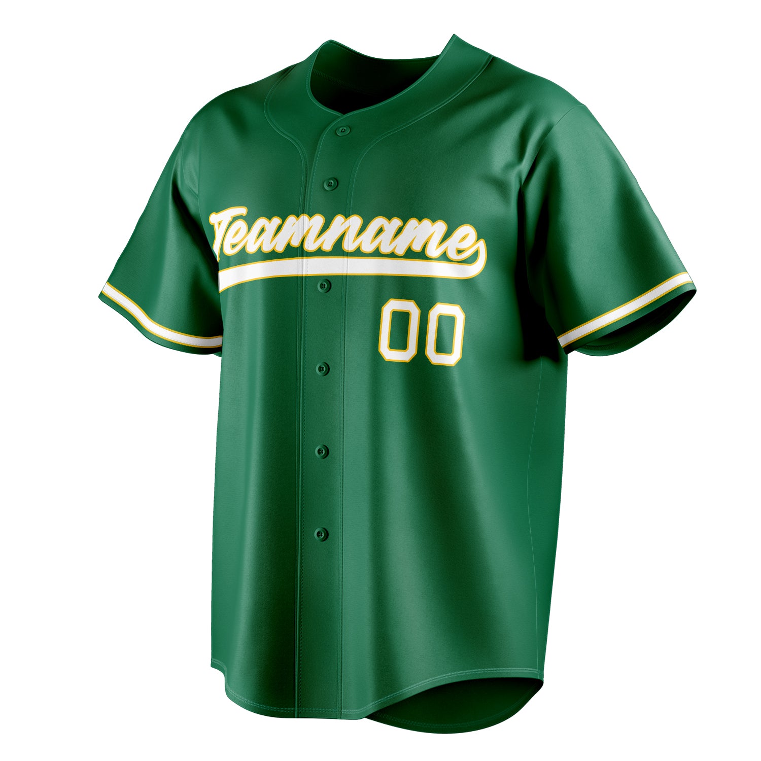 Personalized Kelly Green & White Color Fan Baseball Jersey
