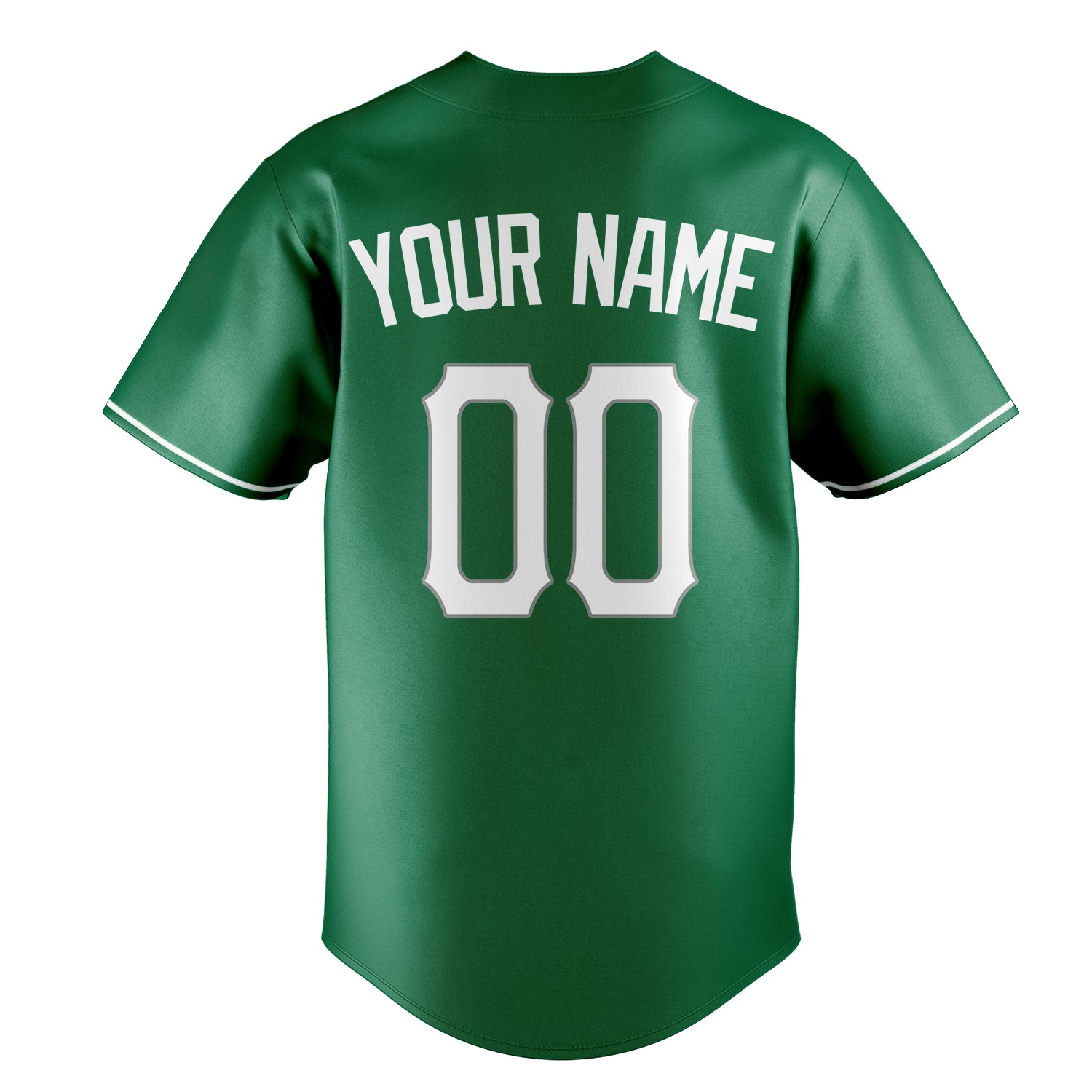 Personalized Kelly Green & White Color Fan Baseball Jersey