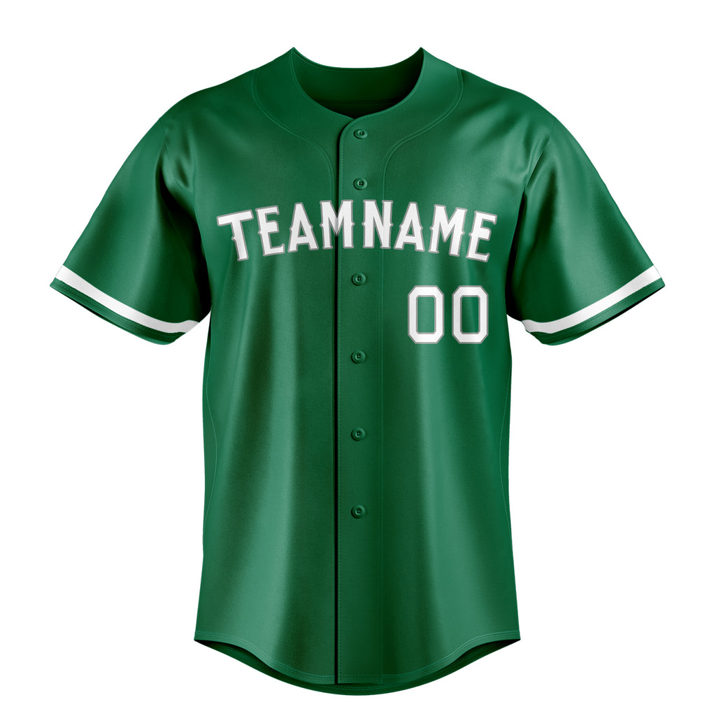 Personalized Kelly Green & White Color Fan Baseball Jersey