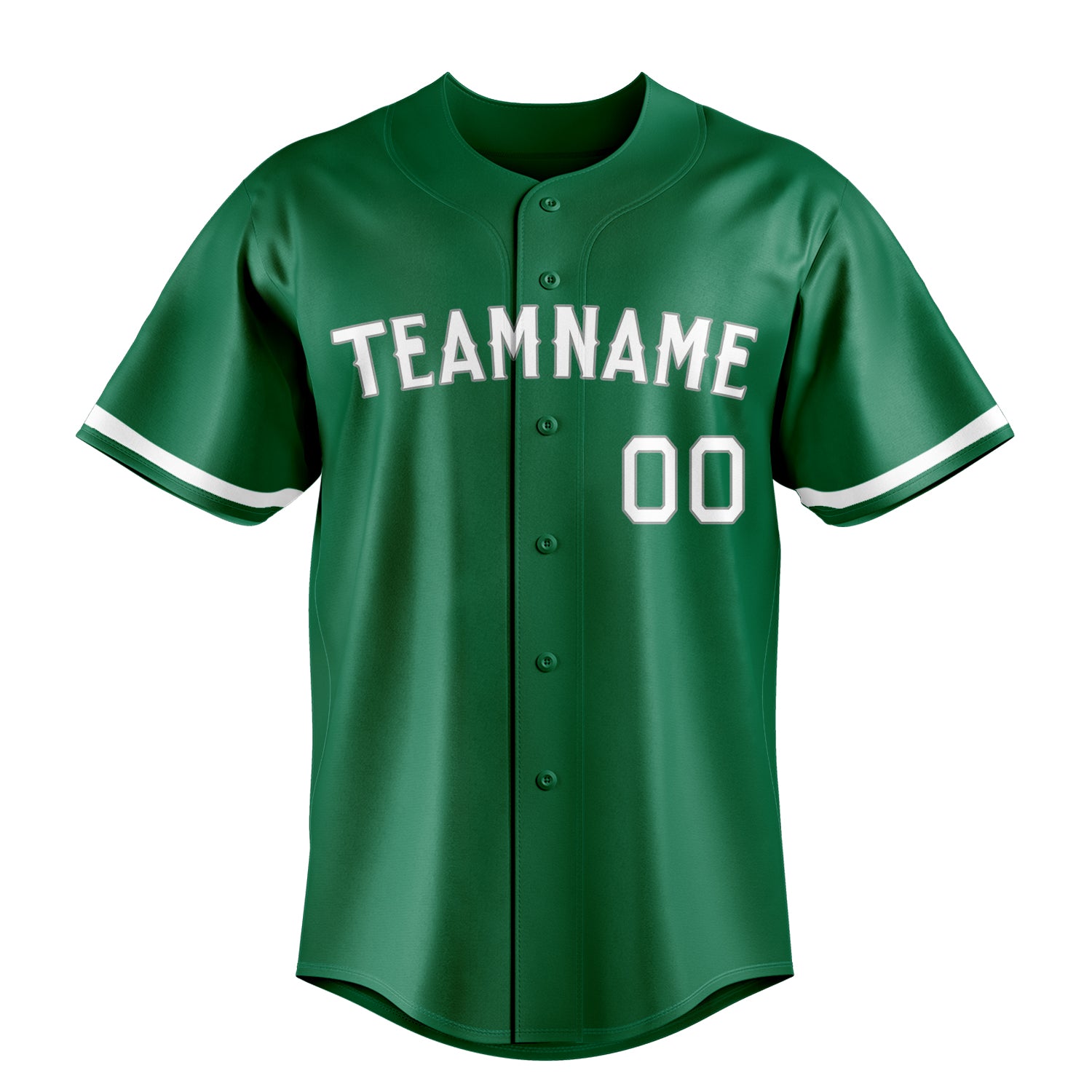 Personalized Kelly Green & White Color Fan Baseball Jersey