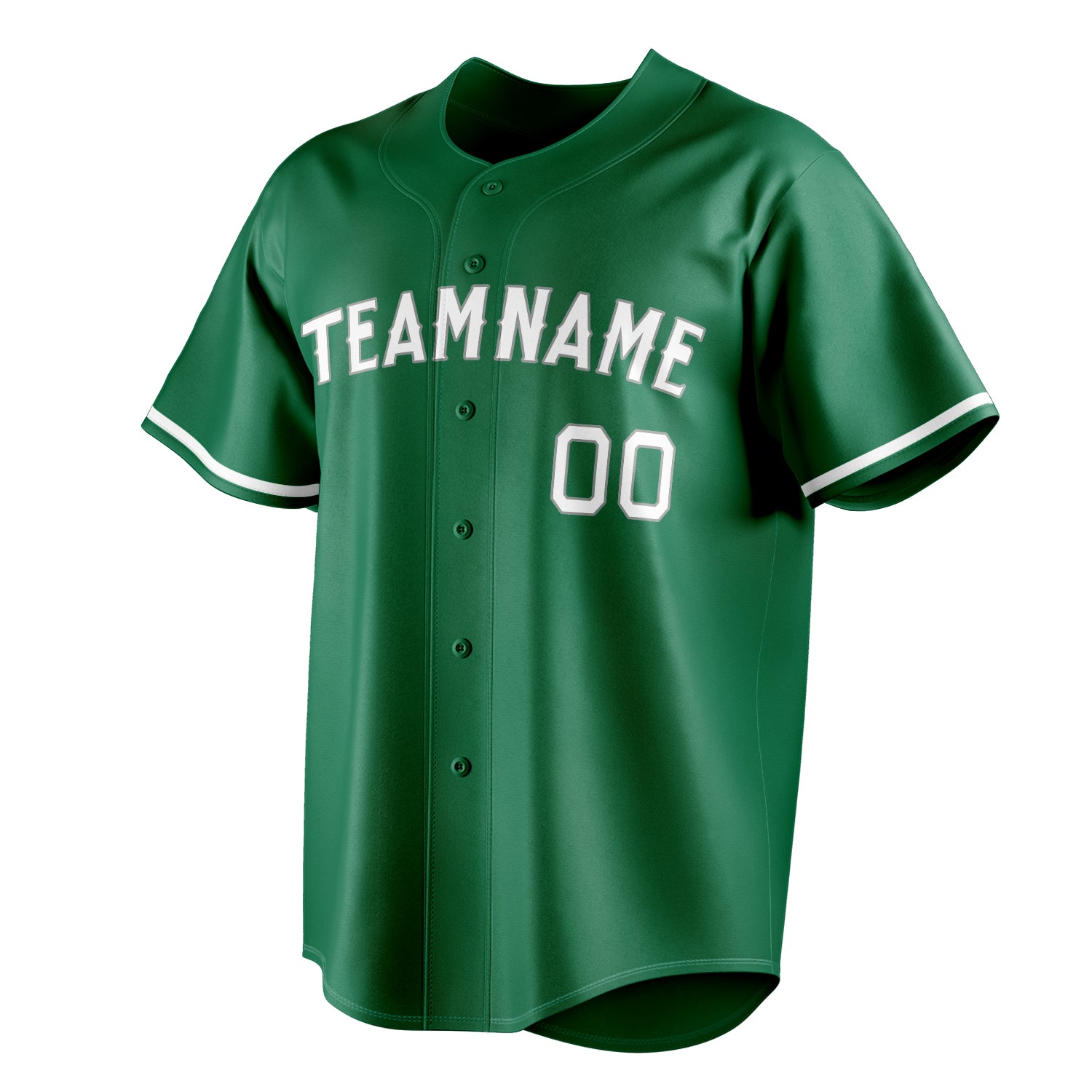 Personalized Kelly Green & White Color Fan Baseball Jersey