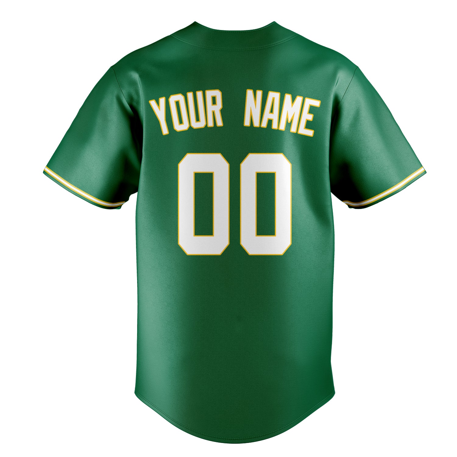 Personalized Kelly Green & White Color Fan Baseball Jersey