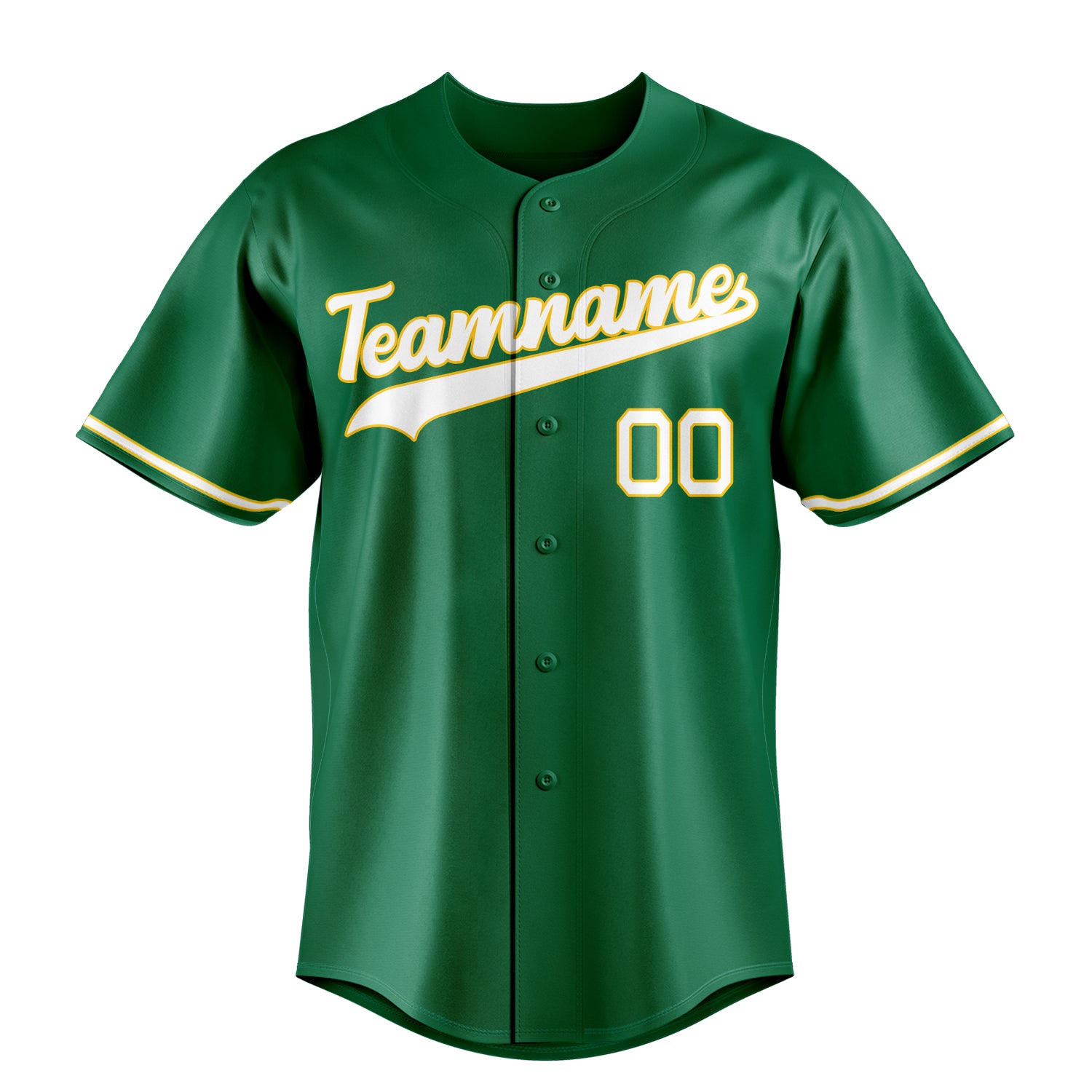 Personalized Kelly Green & White Color Fan Baseball Jersey