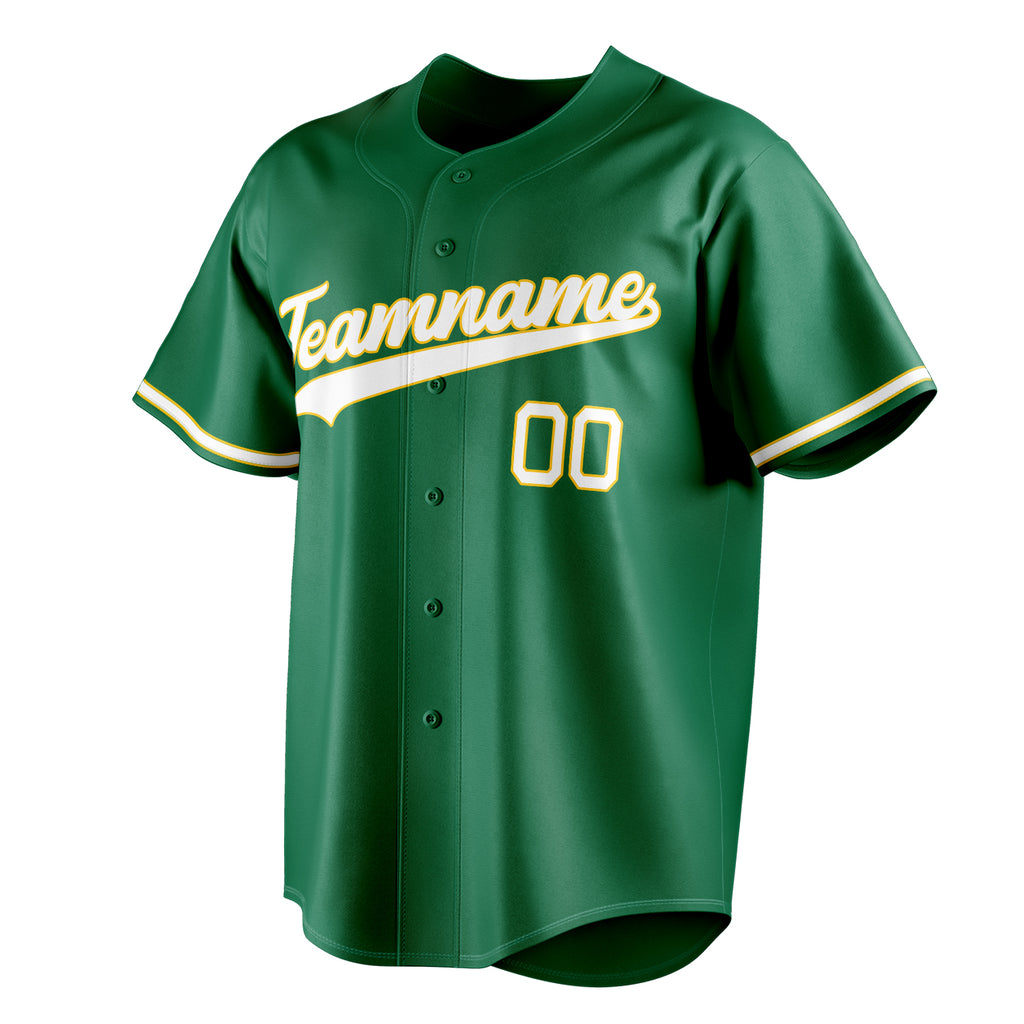 Personalized Kelly Green & White Color Fan Baseball Jersey