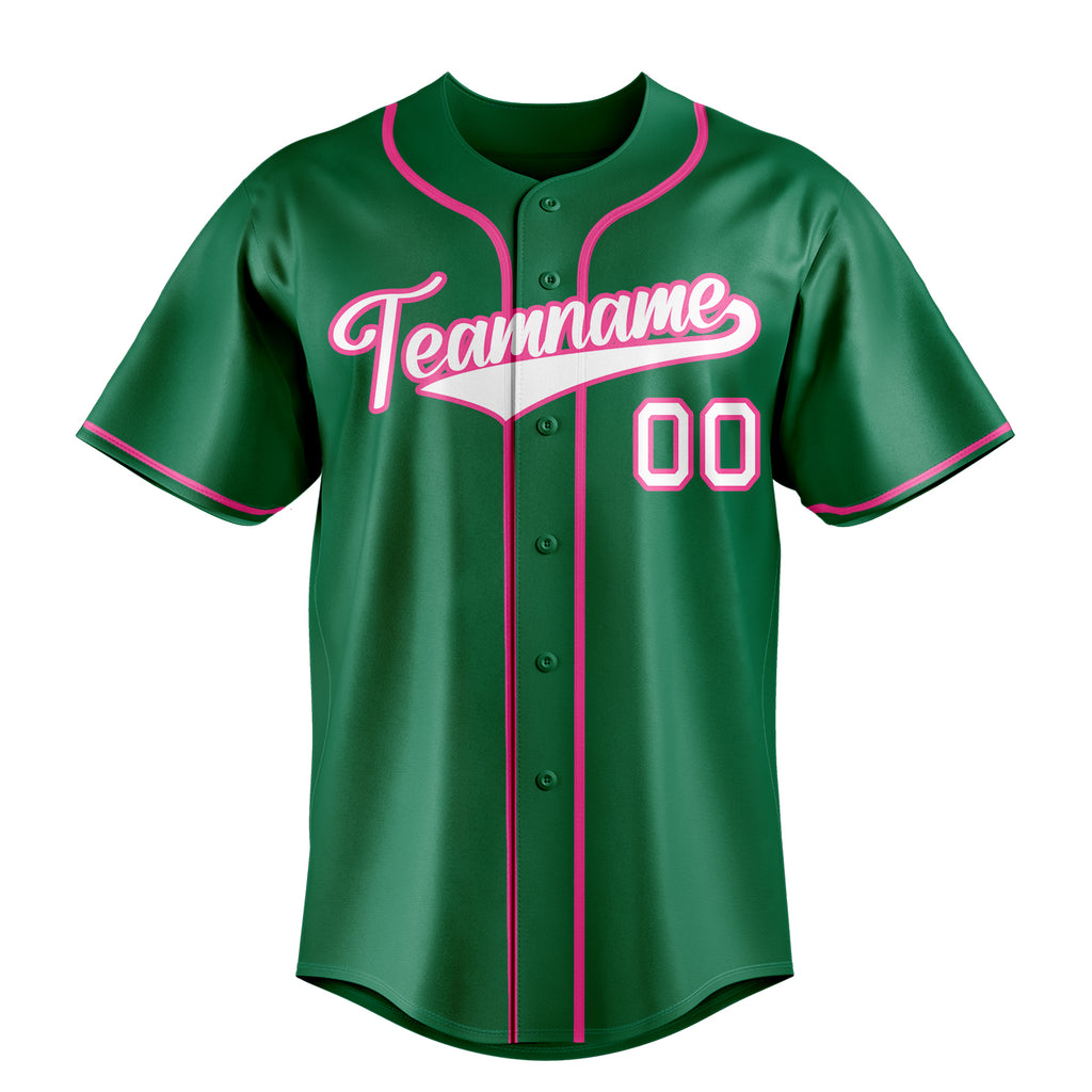Personalized Kelly Green & White Color Fan Baseball Jersey