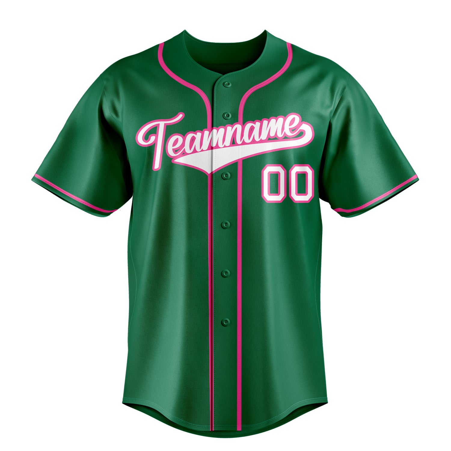 Personalized Kelly Green & White Color Fan Baseball Jersey