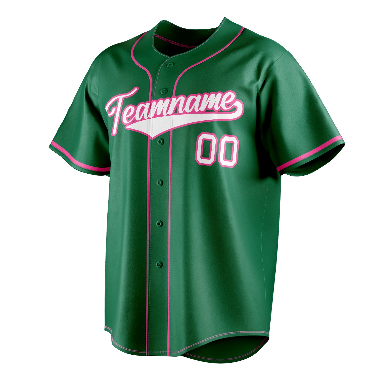 Personalized Kelly Green & White Color Fan Baseball Jersey