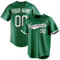 Personalized Kelly Green & White White Pinstripe Fan Baseball Jersey BB01240530WX235