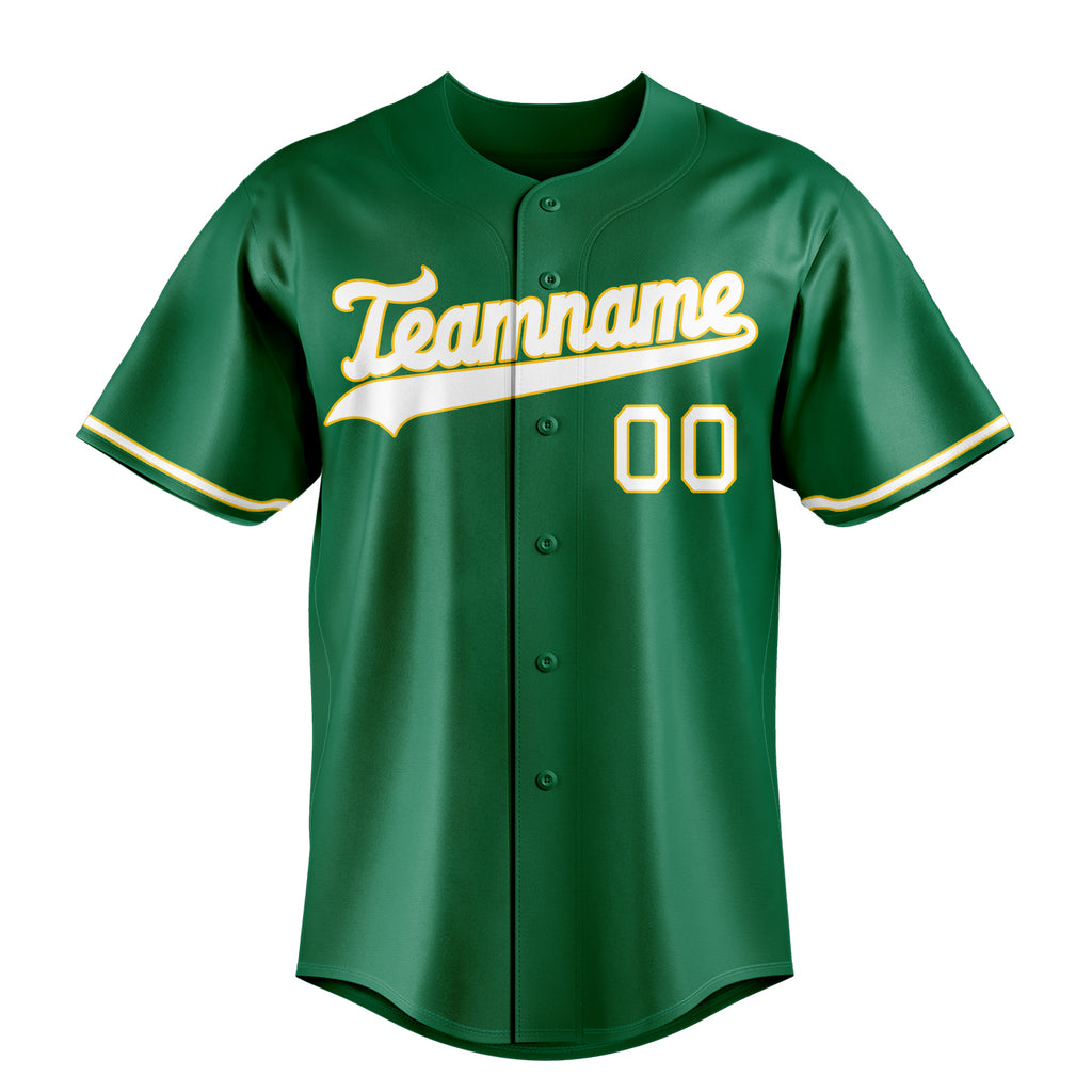 Personalized Kelly Green & White Color Fan Baseball Jersey