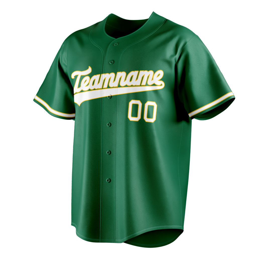 Personalized Kelly Green & White Color Fan Baseball Jersey