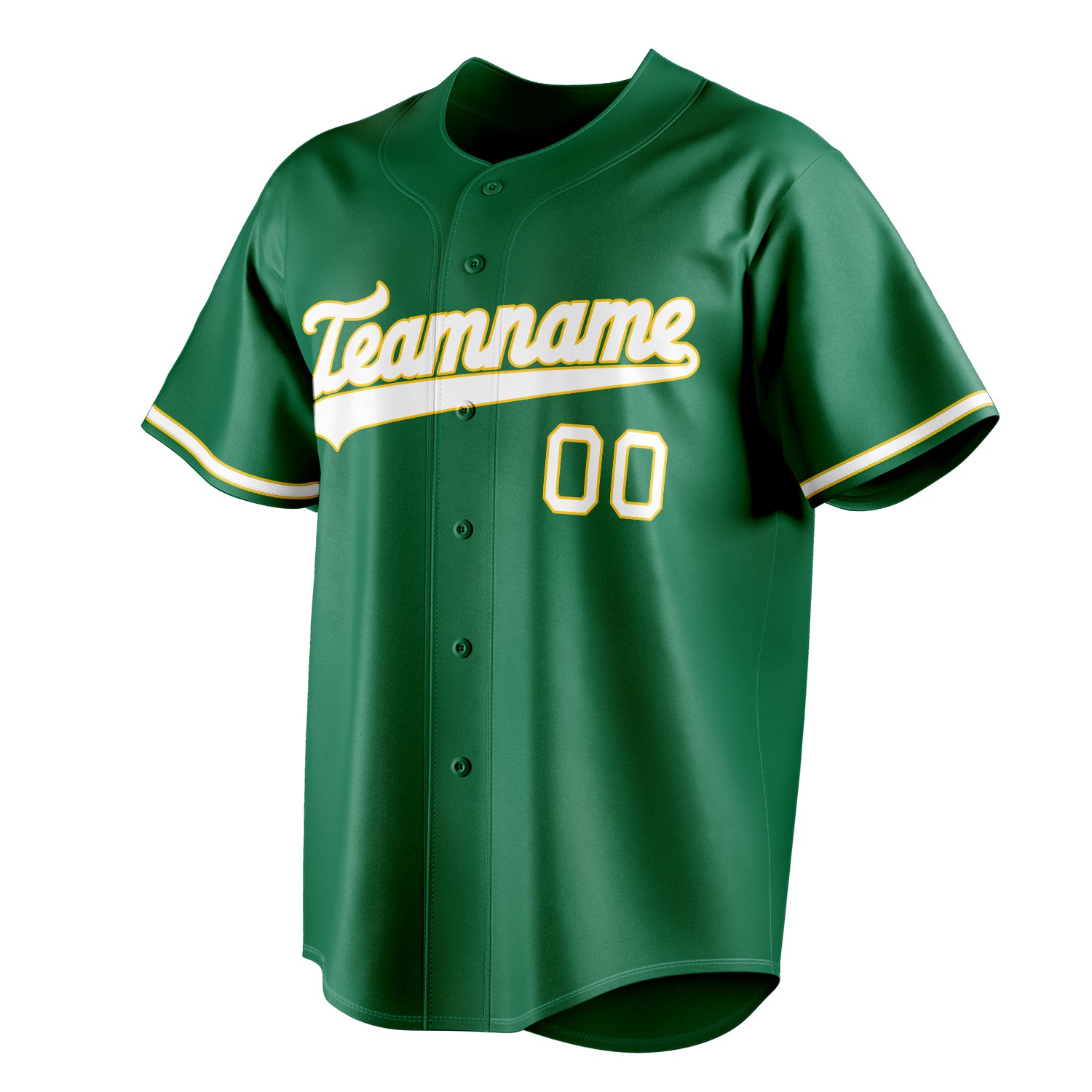 Personalized Kelly Green & White Color Fan Baseball Jersey