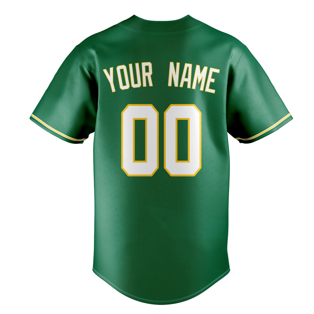 Personalized Kelly Green & White Color Fan Baseball Jersey