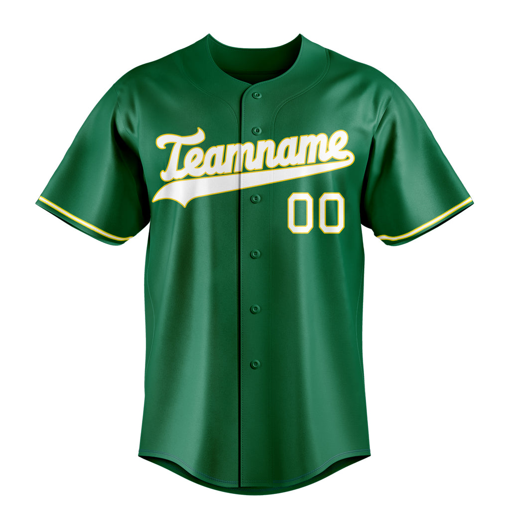 Personalized Kelly Green & White Color Fan Baseball Jersey