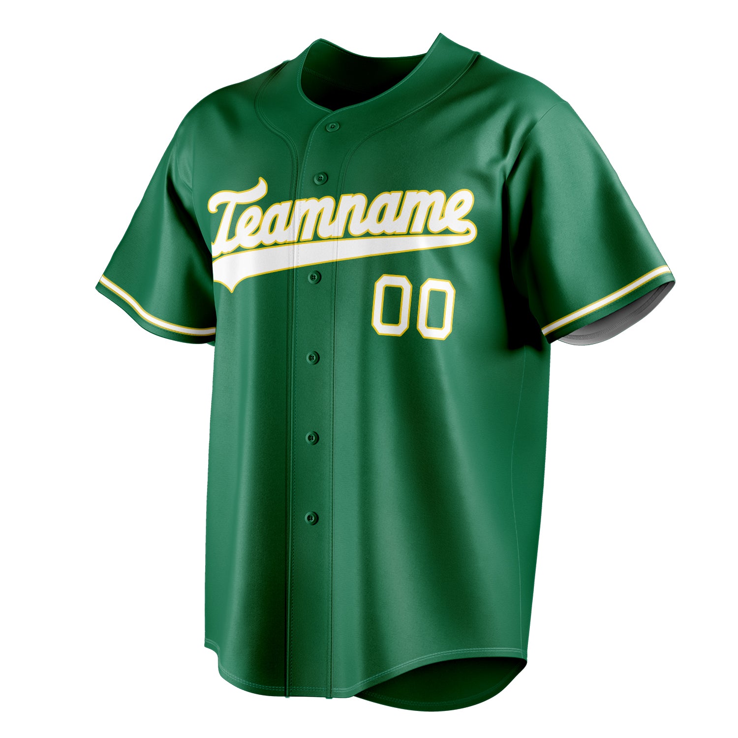 Personalized Kelly Green & White Color Fan Baseball Jersey
