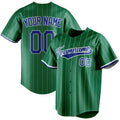Personalized Kelly Green & Royal White Pinstripe Fan Baseball Jersey BB01240530WX238