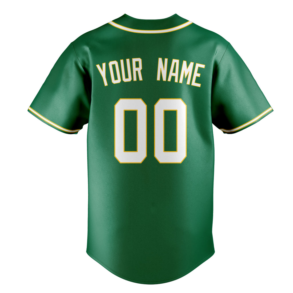 Personalized Kelly Green & White Color Fan Baseball Jersey