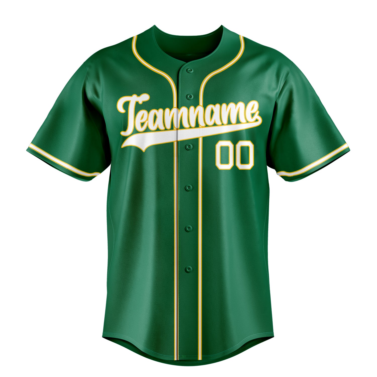 Personalized Kelly Green & White Color Fan Baseball Jersey