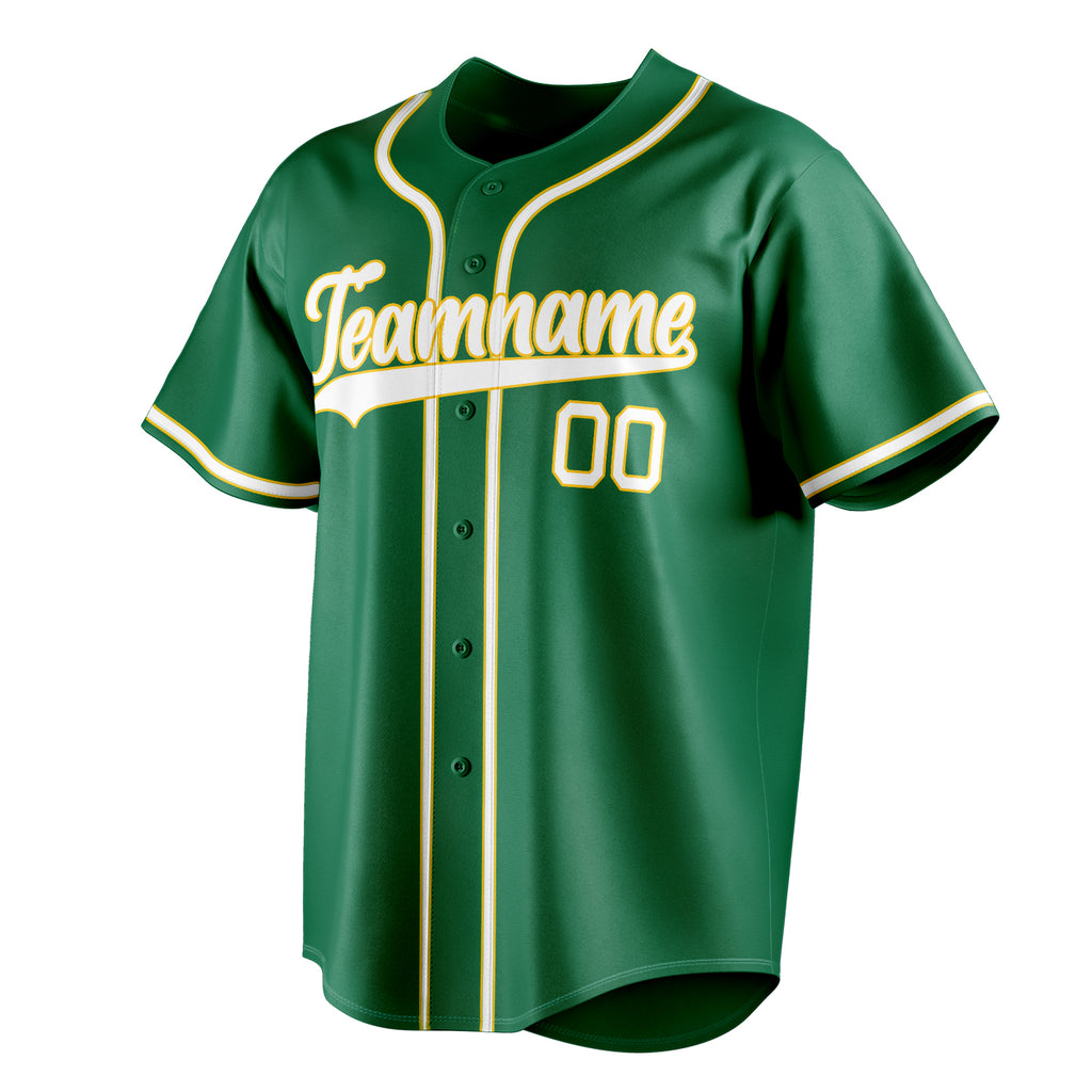 Personalized Kelly Green & White Color Fan Baseball Jersey