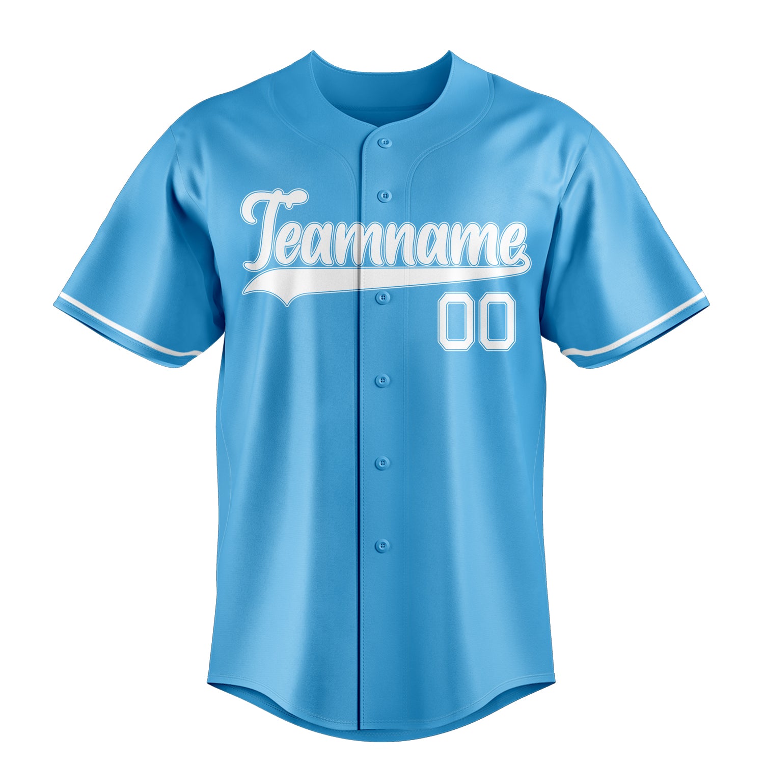 Personalized Sky Blue & White Color Fan Baseball Jersey
