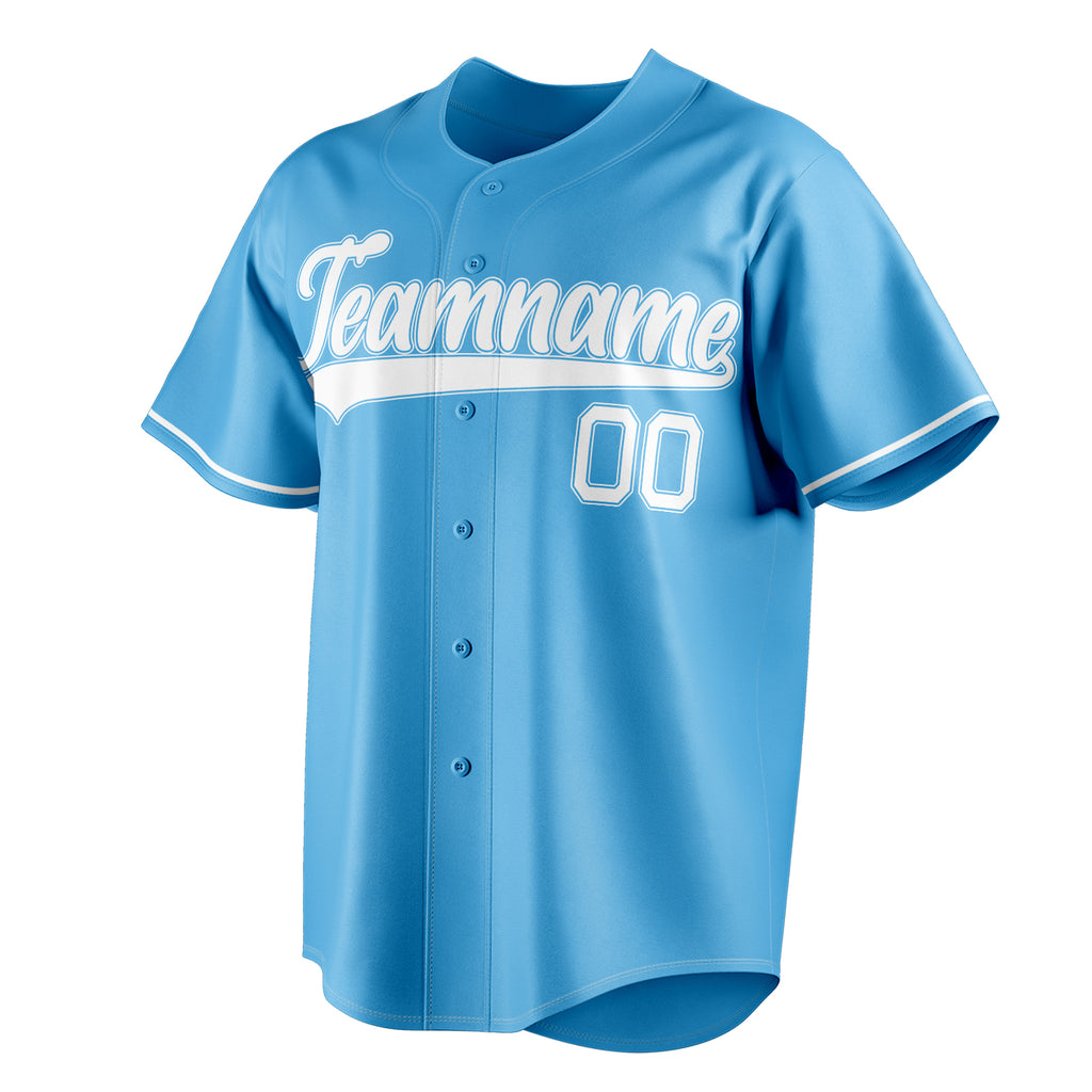 Personalized Sky Blue & White Color Fan Baseball Jersey