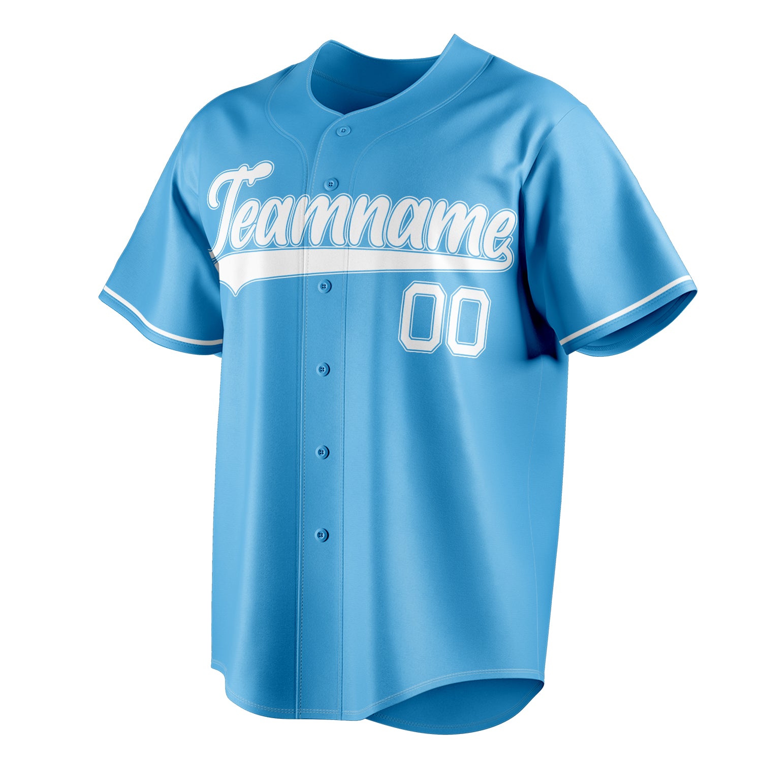 Personalized Sky Blue & White Color Fan Baseball Jersey