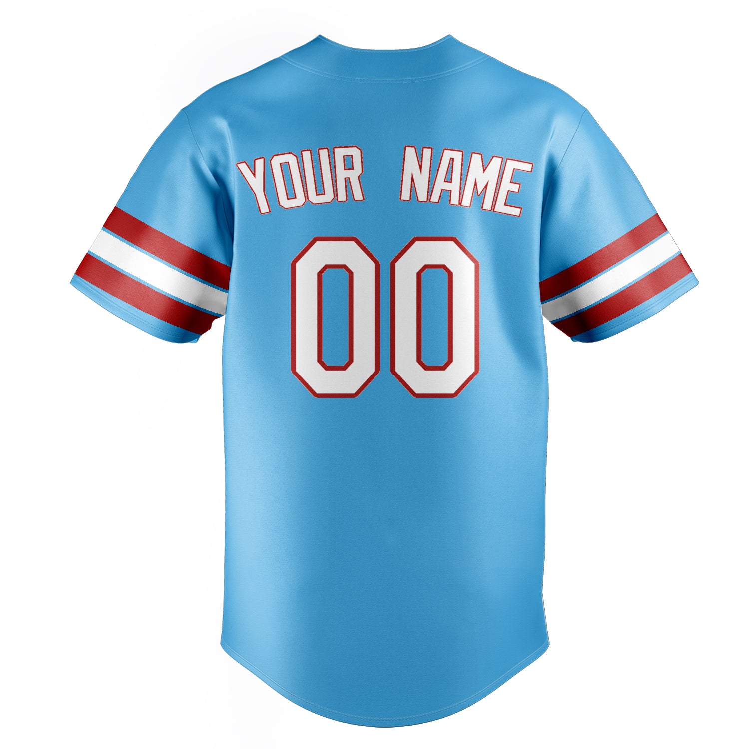 Personalized Sky Blue & White Color Fan Baseball Jersey