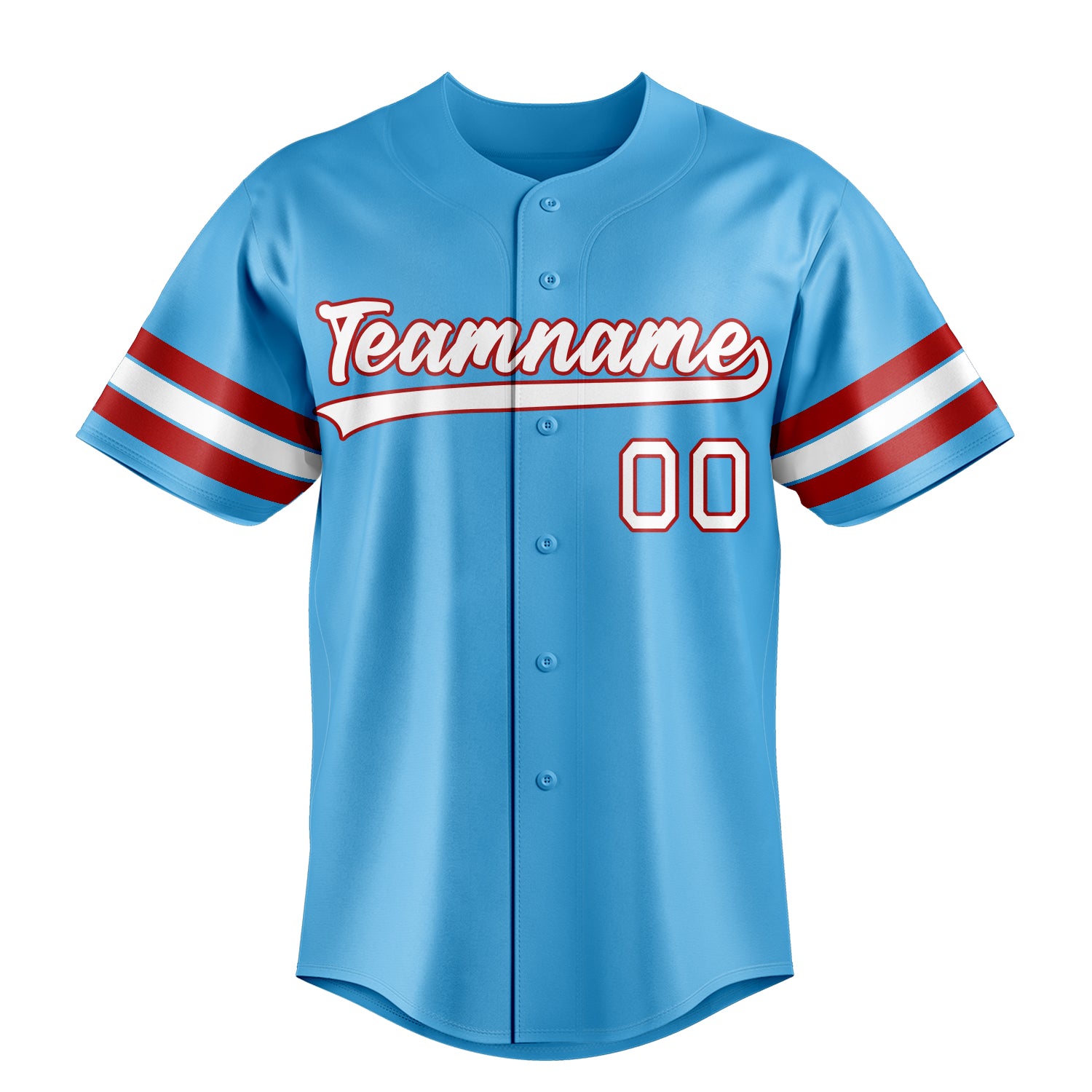Personalized Sky Blue & White Color Fan Baseball Jersey