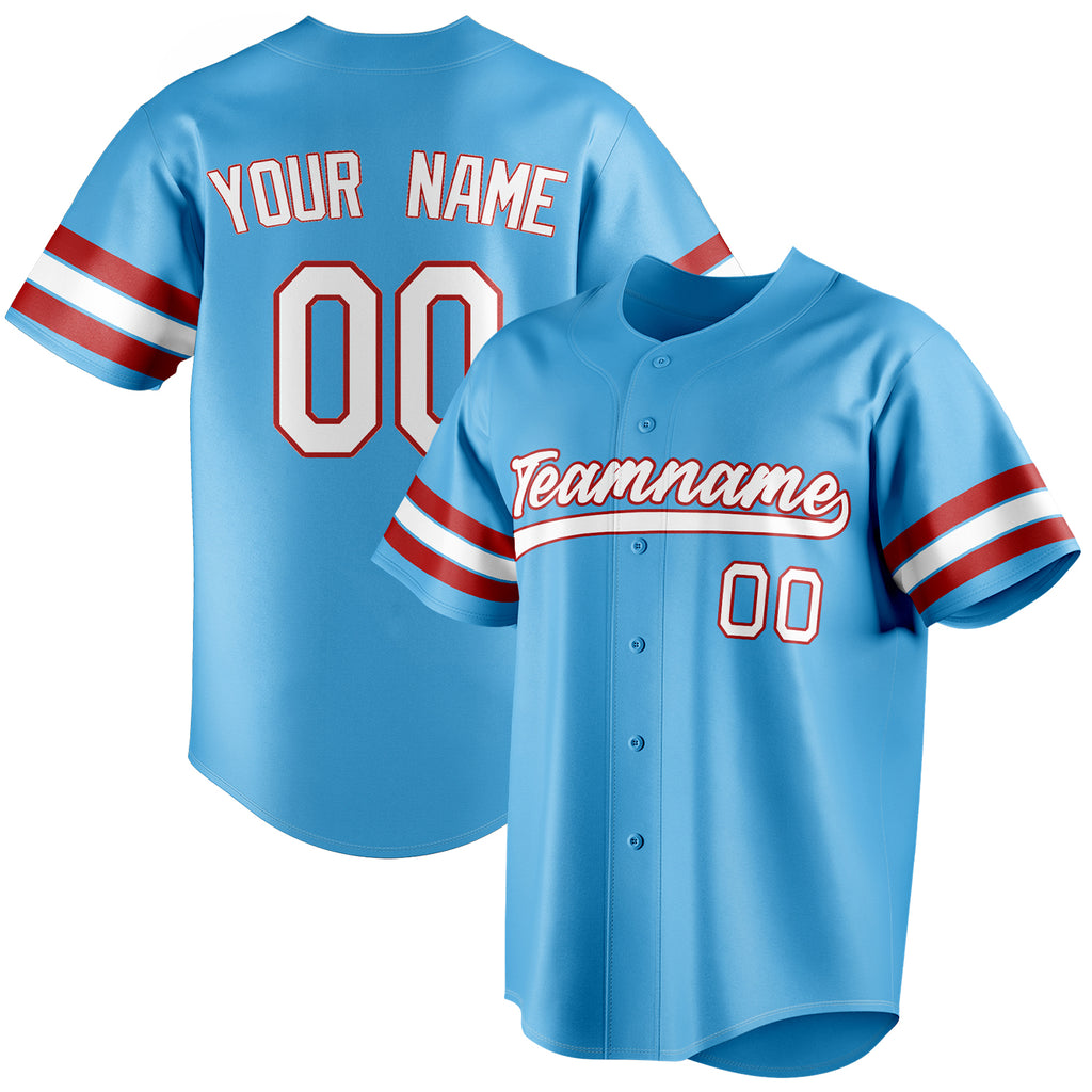 Personalized Sky Blue & White Color Fan Baseball Jersey BB01240530WX301