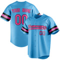 Personalized Sky Blue & Pink Color Fan Baseball Jersey BB01240530WX302